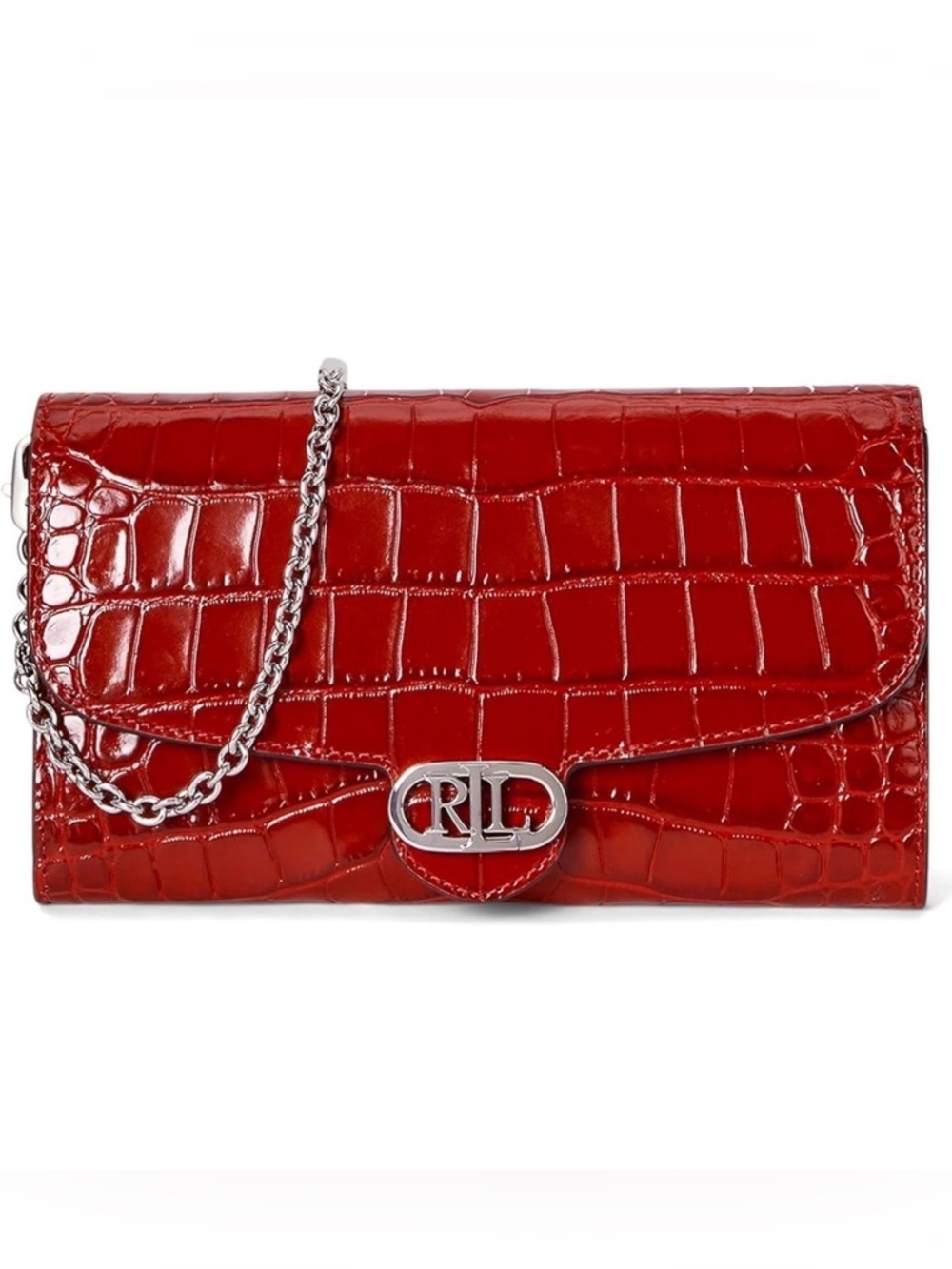 Lauren Ralph Lauren Adair Croc-Embossed Leather Crossbody